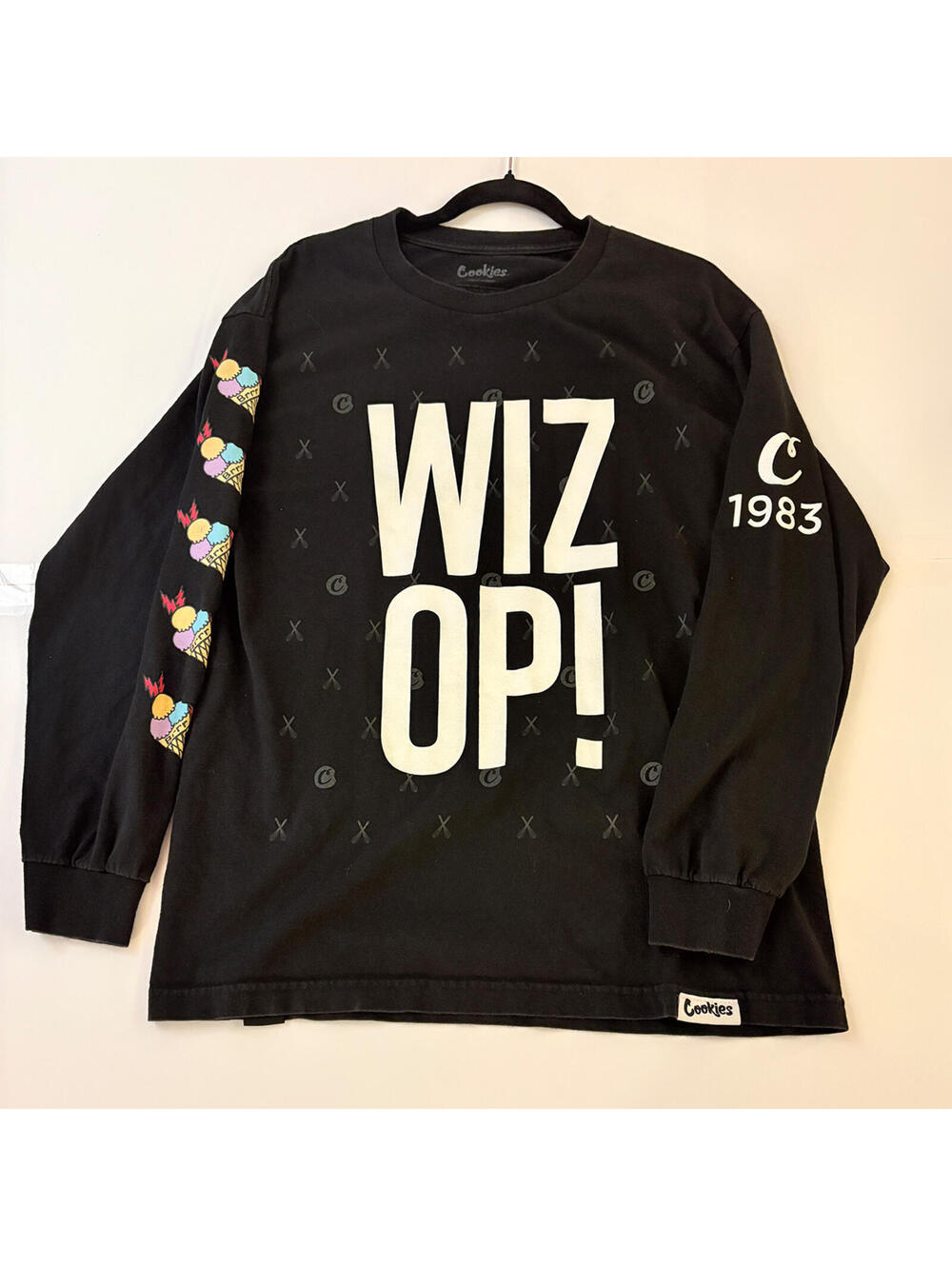 Cookies Black Long Sleeve “Wiz Op!” Graphic Tee